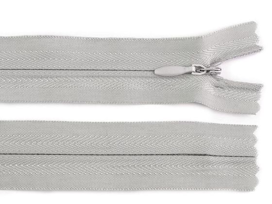 Zips špirálový 3mm,nedeliteľný skrytý, 60cm /šatový/